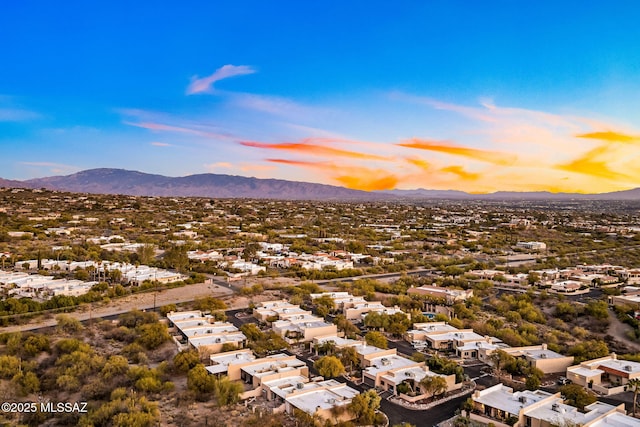 aerial view with a residential view and a mountain view