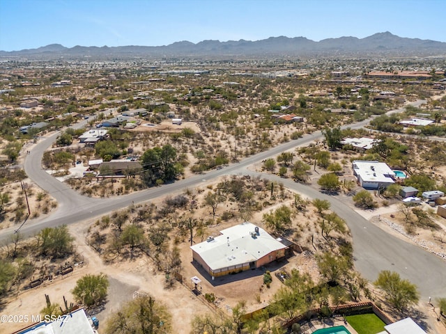 drone / aerial view with a mountain view