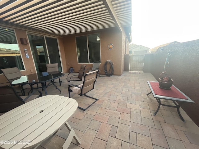 view of patio / terrace with a pergola