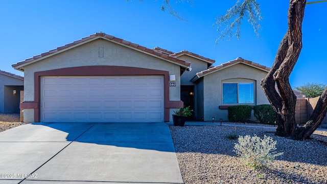 ranch-style home with a garage