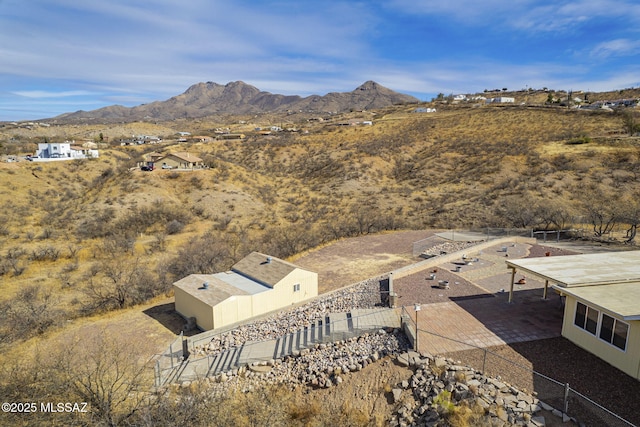 aerial view featuring a mountain view