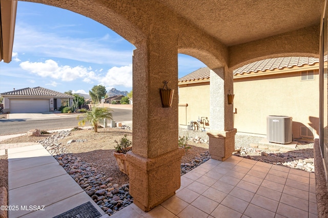 view of patio featuring central air condition unit