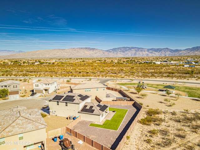 drone / aerial view with a mountain view