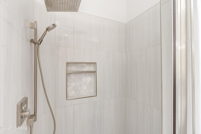 interior details with tiled shower