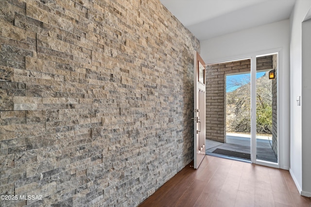 doorway with brick wall