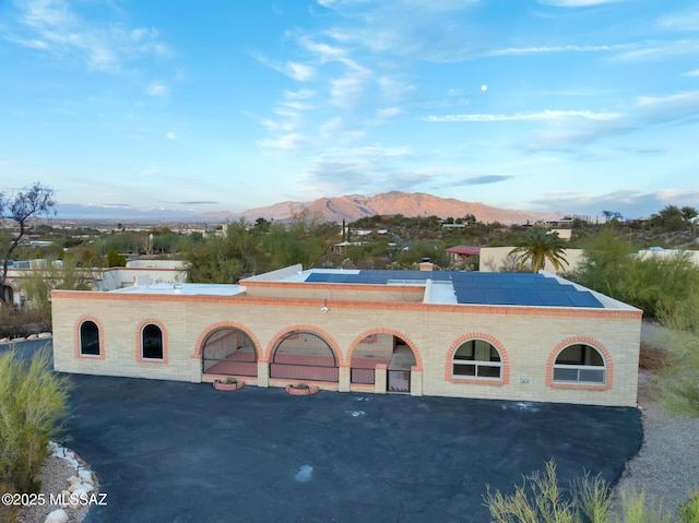 view of front facade with a mountain view