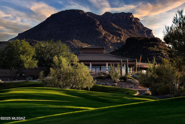 mountain view with golf course view