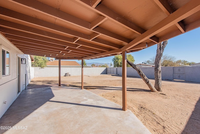 view of patio featuring a fenced backyard