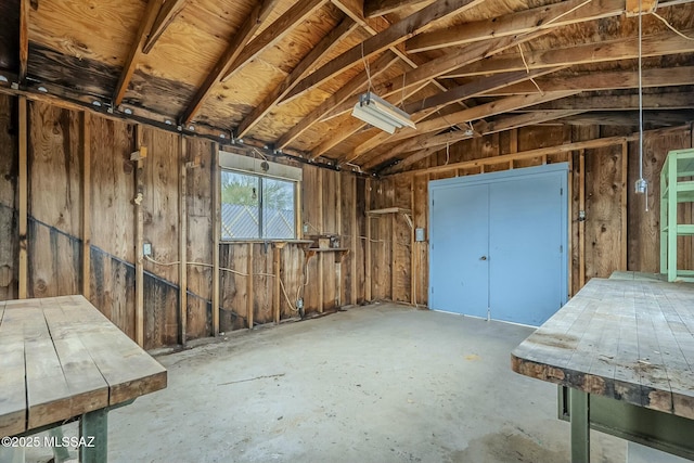 miscellaneous room with vaulted ceiling