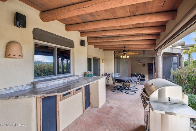 view of patio / terrace with an outdoor kitchen and grilling area