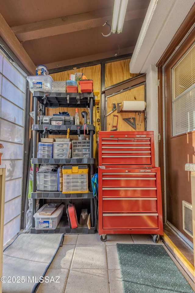 view of storage area