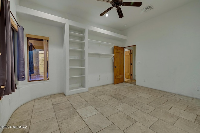 spare room featuring ceiling fan