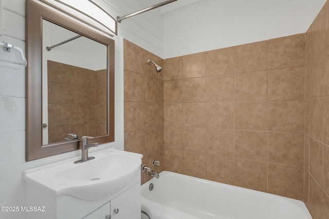 full bath featuring shower / bathing tub combination and vanity