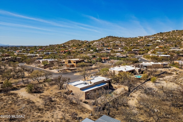 aerial view with a mountain view