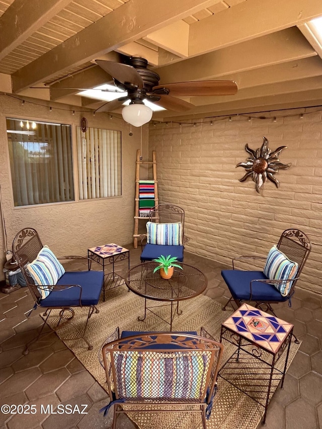 view of patio / terrace with ceiling fan