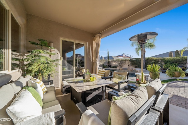 view of patio with an outdoor living space