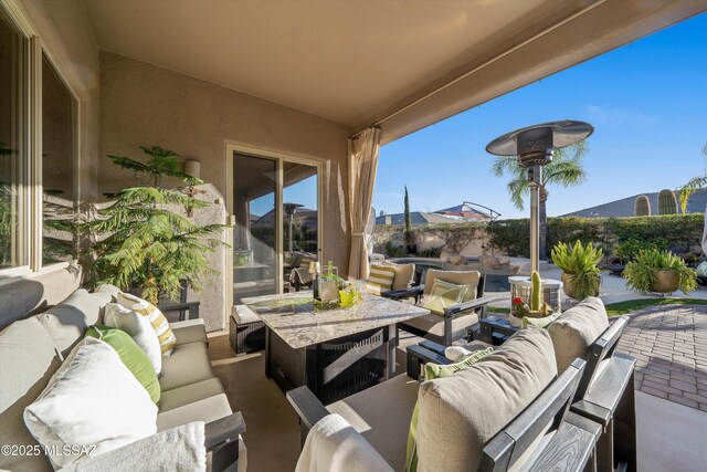 view of patio featuring an outdoor hangout area