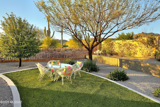 view of yard with fence