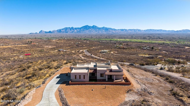 drone / aerial view with a mountain view