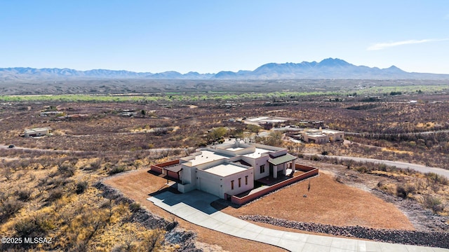 aerial view with a mountain view