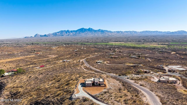 bird's eye view with a rural view and a mountain view