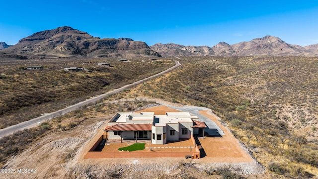 exterior space featuring a mountain view