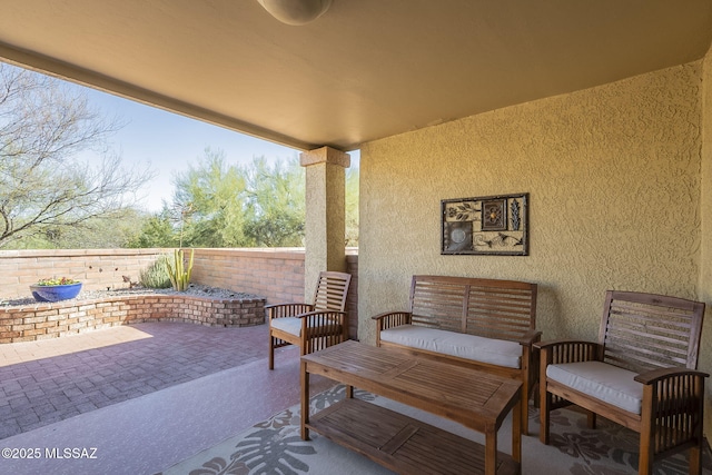 view of patio with a fenced backyard