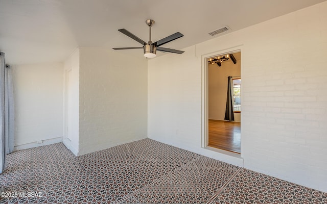 view of patio / terrace featuring visible vents and a ceiling fan