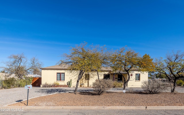 view of front of home with stucco siding