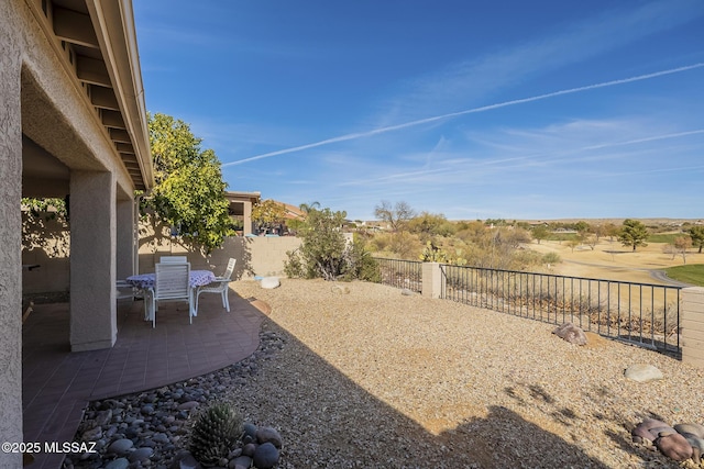 view of yard with a patio area and a fenced backyard