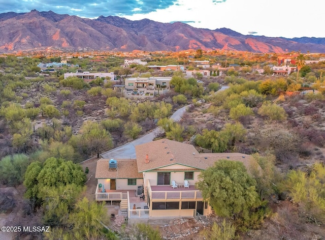 aerial view featuring a mountain view