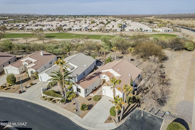 drone / aerial view with a residential view