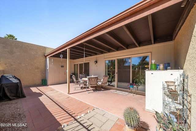 view of patio featuring grilling area