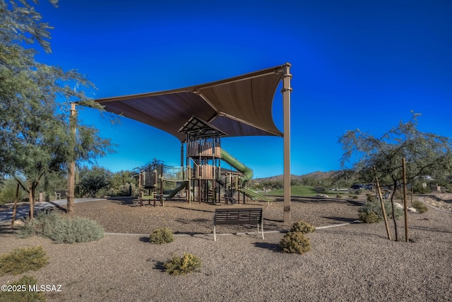 view of community jungle gym