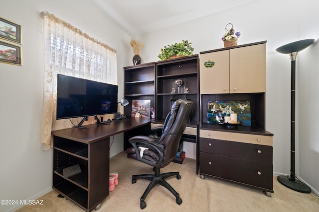 view of carpeted office space