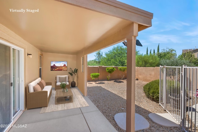 5897 E Cedarbird Dr, Tucson, AZ 85756 - fenced backyard with a patio area