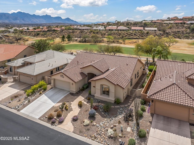 aerial view featuring a mountain view