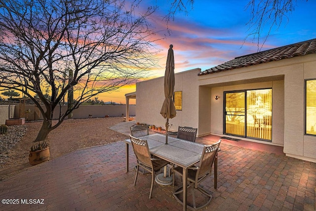 view of patio / terrace with fence and outdoor dining space