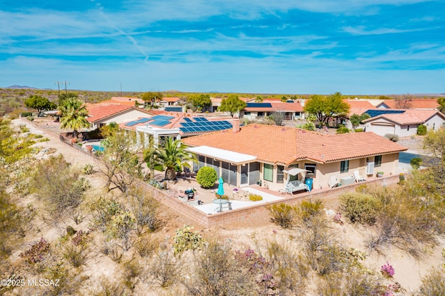 drone / aerial view featuring a residential view