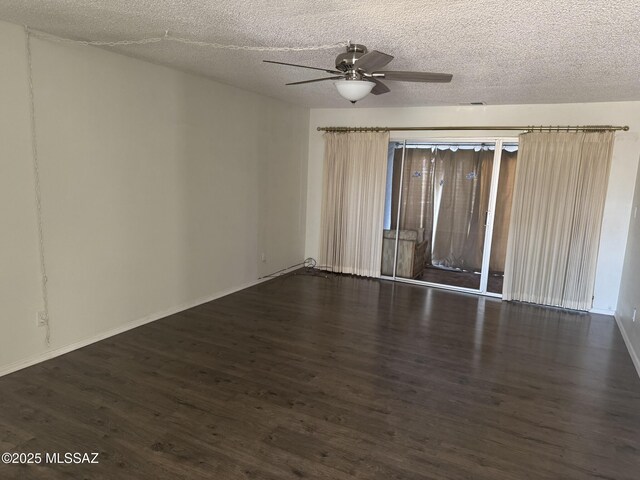 1117 E Irene St, Pearce, AZ 85625 - empty room featuring dark wood-style floors, ceiling fan, and a textured ceiling