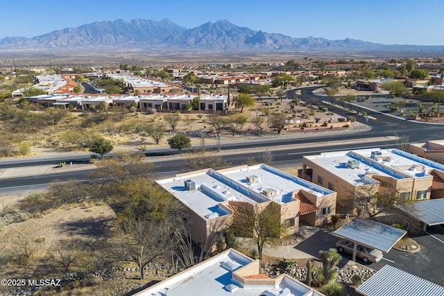 aerial view with a mountain view