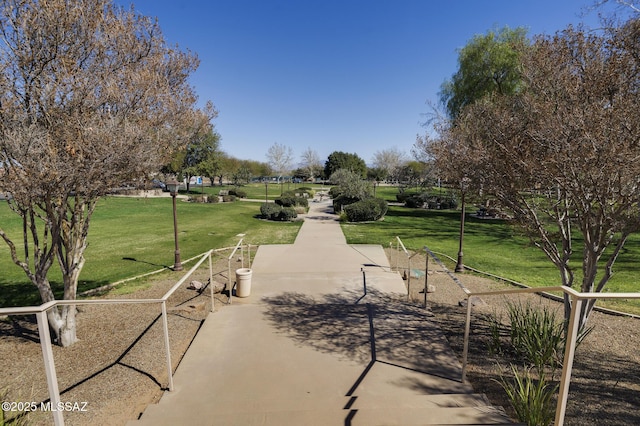 view of community with a yard