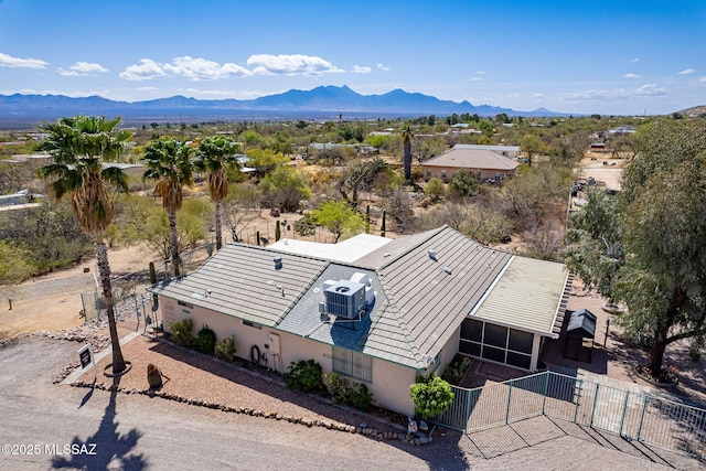aerial view featuring a mountain view