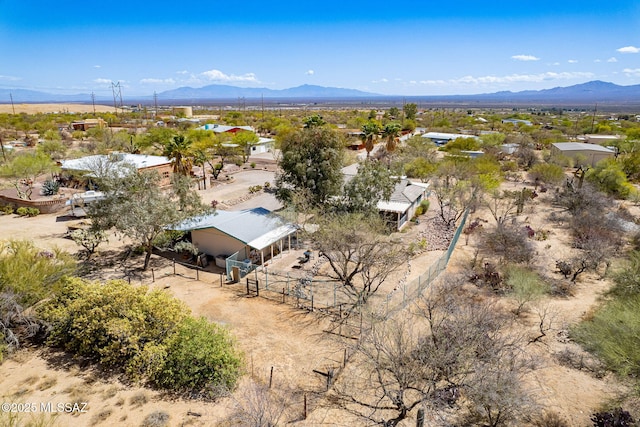 aerial view with a mountain view