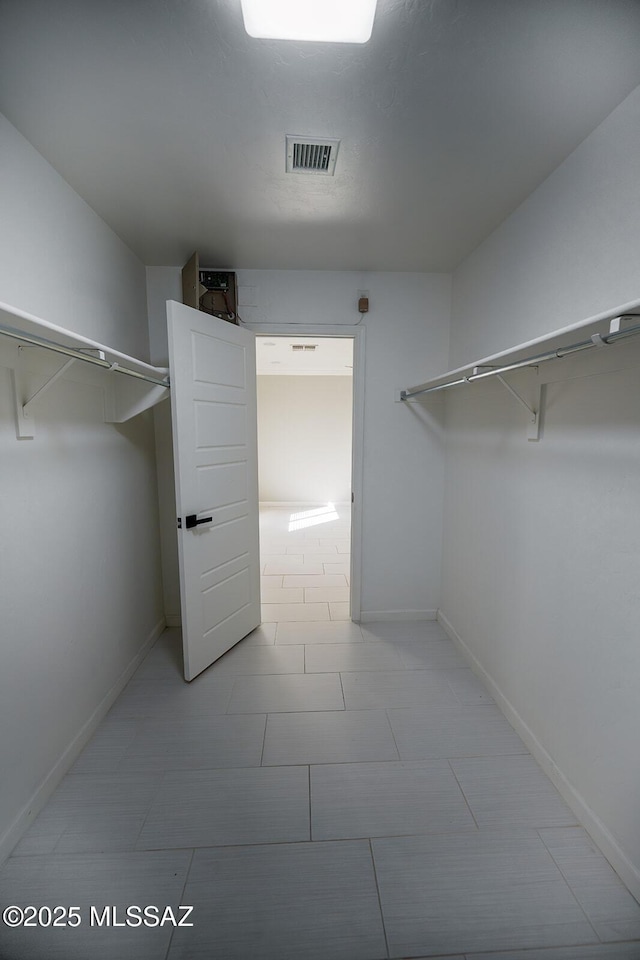 spacious closet with visible vents