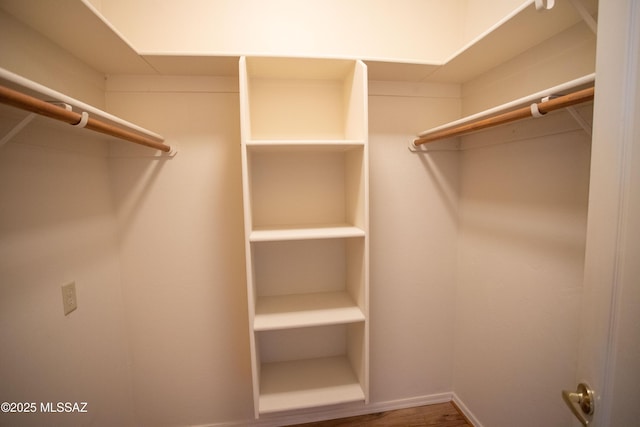spacious closet with wood finished floors