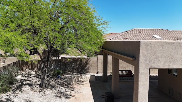 view of patio featuring a fenced backyard