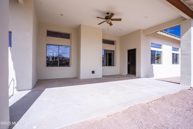 view of patio / terrace featuring a ceiling fan