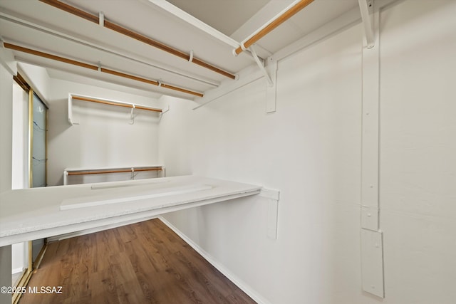 spacious closet featuring wood finished floors