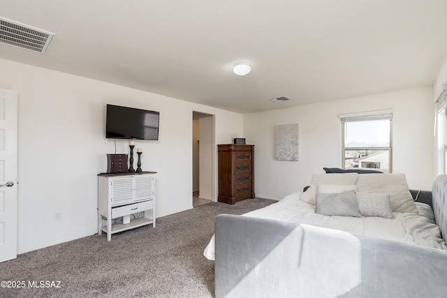 bedroom with carpet and visible vents